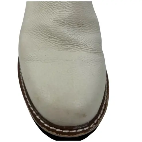 Dolce Vita ivory leather Huey H2O boots. Waterproof w/ lug heels. Sz 10 White
