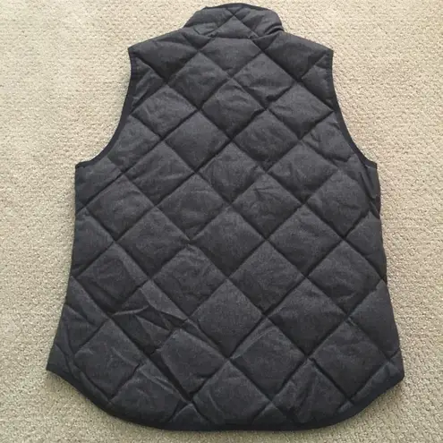 J Crew Factory Textured Quilted Puffer Vest Gray