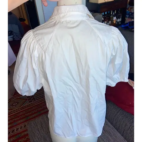 Marc New York Sht-Slv Button-up White Blouse, Sz XS