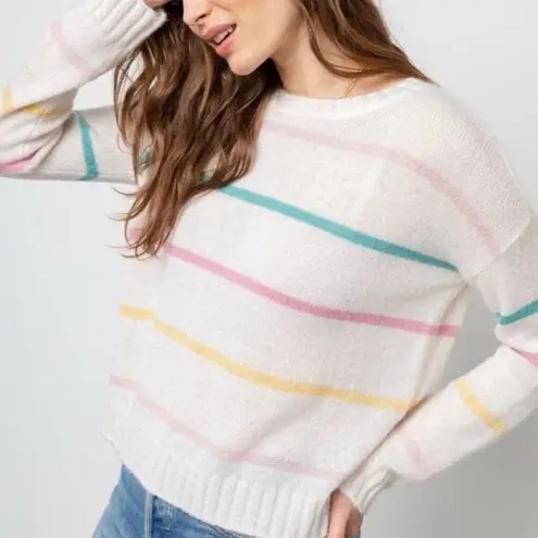 Rails  Women's XS Perci Pullover Sweater Long Sleeve Sorbet Stripes Casual