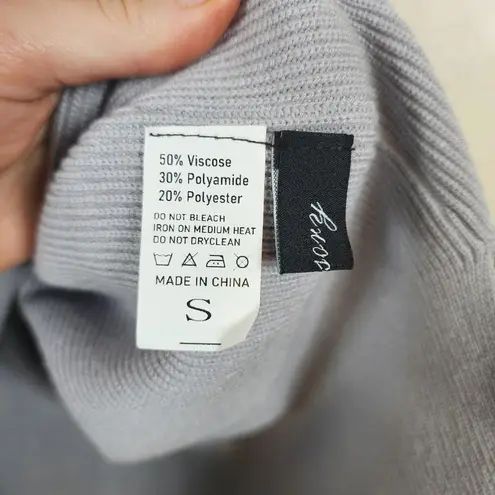 Lillusory Gray Oversized Quarter Zip Sweater Small Rough Hem Coastal Grandma