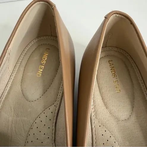 NWOT Lands' End Women's Classic Leather Loafers Honey Beige Size 9 1/2 Comfort Tan
