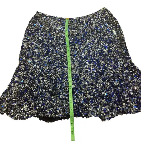 Retrofête Sequin Mini Skirt Blue Small | NWT | $380 Retail