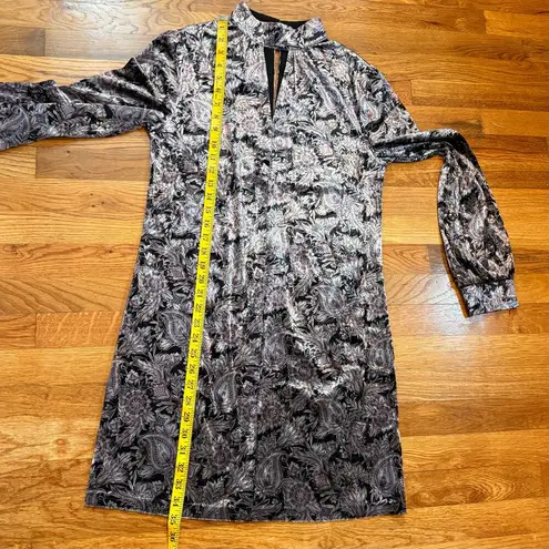 MELLODAY Womens XS Floral Paisley Velvet Long Sleeve Keyhole Cut Out Mini
dress