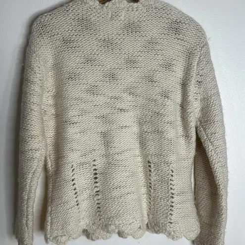 Vtg Alps 100% Wool Long Sleeve Chunky Cottage Core Button Cardigan Sweater M Size M