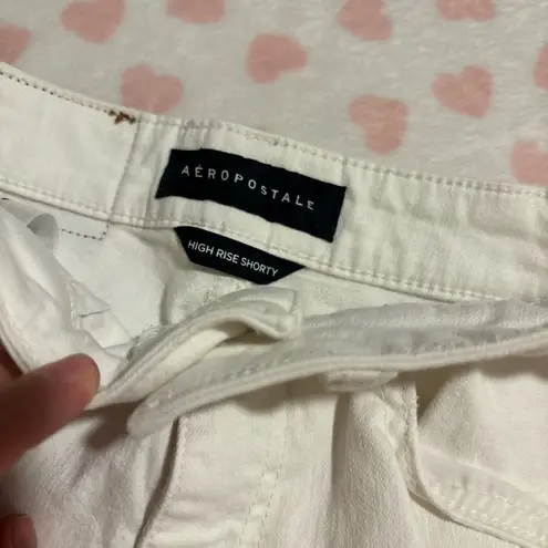 Aeropostale white jean denim shorts high rise shorty Size Xsmall