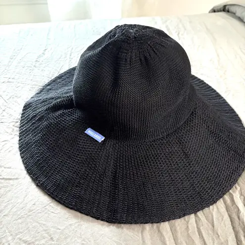Wallaroo Victoria Diva Black Poly Straw Hat. Size Medium.