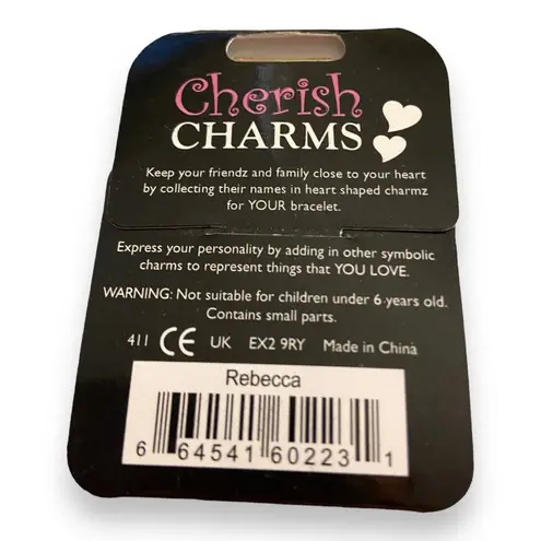 Cherish Charms REBECCA Name Bracelet Charm NEW NWT Silver Tone Silvertone