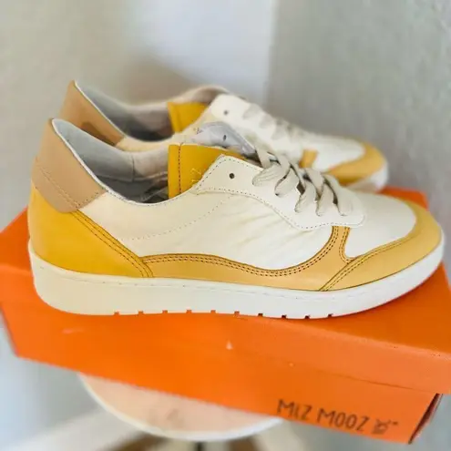 Miz Mooz Veronica Leather Sneaker Lightweight Yellow/White Size 10 Euro 41, NWT