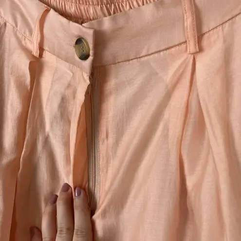 House of Harlow Wide Leg Satin Pants Trousers Peach Women’s Size Small Flowy Pink