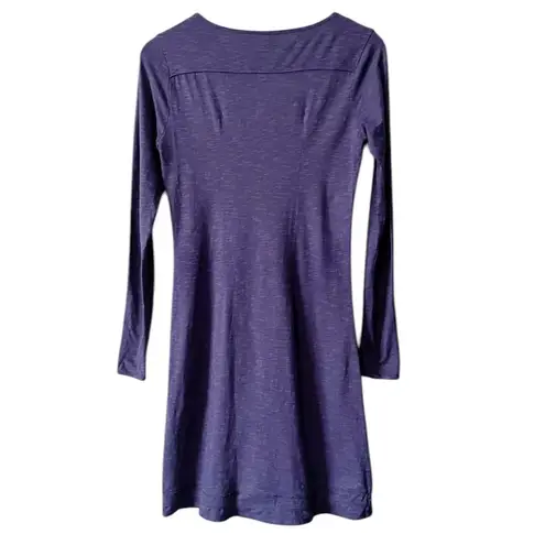 Horny Toad OOLONG PURPLE LONG SLEEVE ROUND NECK PULLOVER DRESS S
