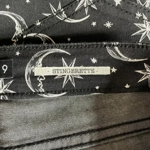 Blackheart Stingerette Skinny Jeans Women Juniors 9 Black Moon Star Cotton Blend