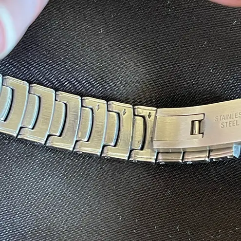 Bulova Women’s stainless steel watch silver & black with diamonds