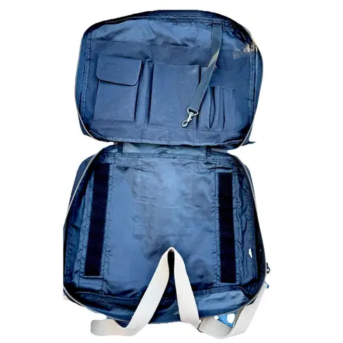 Vintage TOTES Canvas Messenger Bag Black Travel Back Missing Laptop Cover