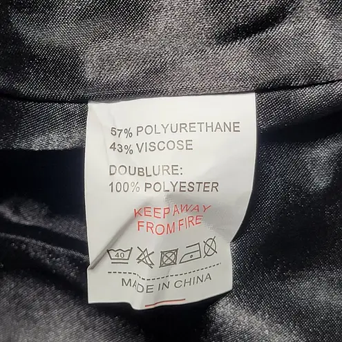 Nasty Gal  Collection Black Faux Leather Longline Trench Coat Jacket Women's‎ M