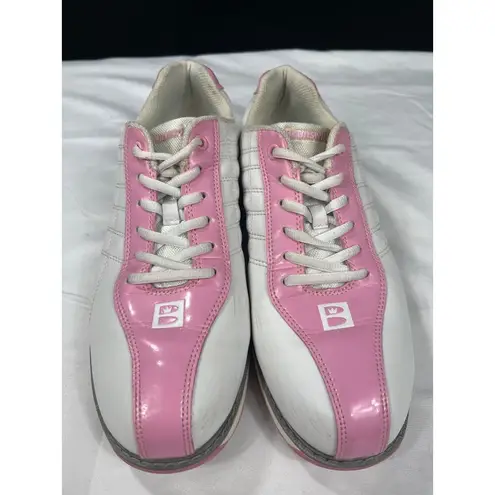 Brunswick Womens Pink White Bowling Shoes Size 9 SKU 7258