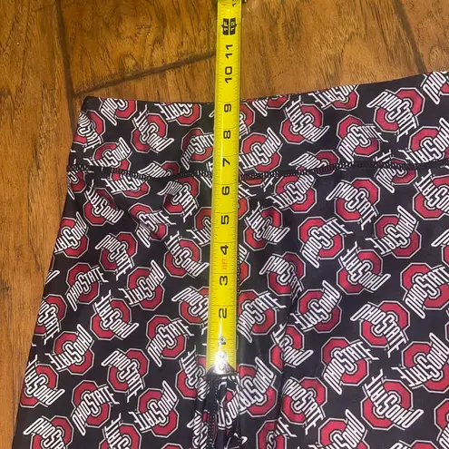 Ohio State Buckeyes black red leggings pants size medium authentic apparel EUC