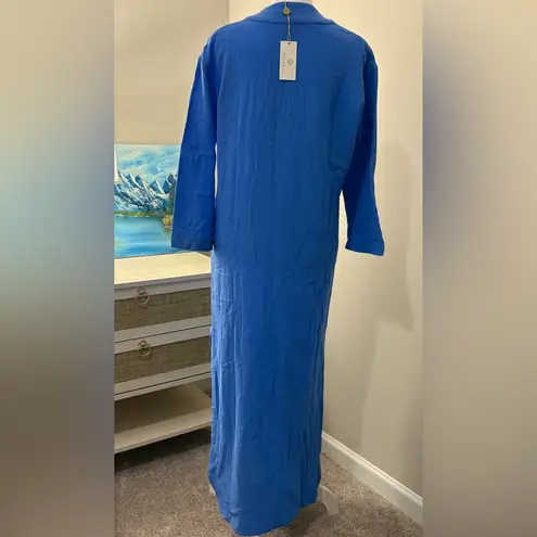 Helen Jon Textured Gauze Maxi. XS Blue