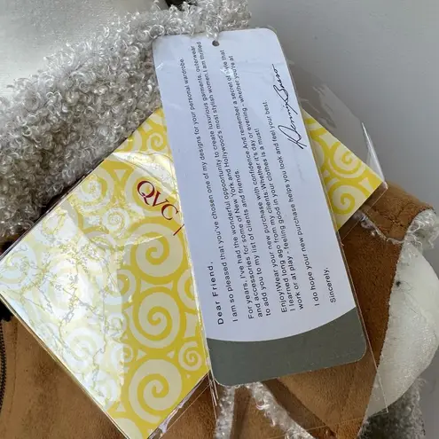 Dennis Basso NWT Dennis by Faux Leather / Sherpa Tan Vest XS