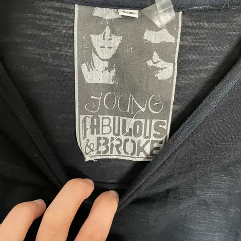 Young Fabulous and Broke  Blue Brown Tie Dye Shirt XS