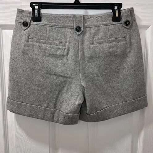 Hinge Seattle Designer Gray Wool Blend Dress Shorts with Button Detail Size 4