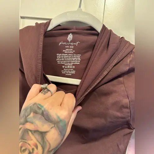 NWOT Free People Movement Good Karma Hoodie In Brown/Nutmeg Brown Size undefined