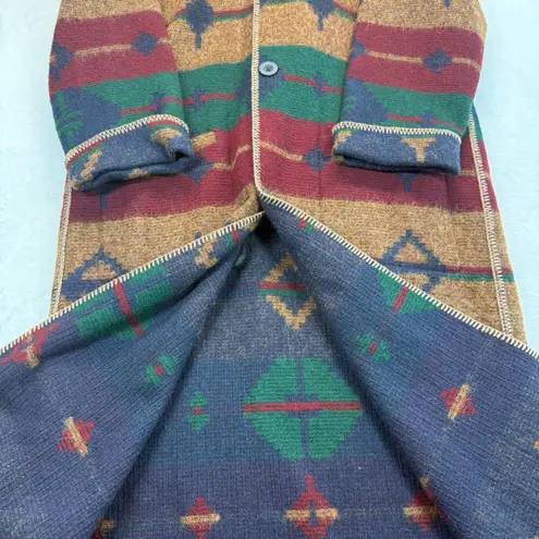 Woolrich Vtg Aztec Duster Coat Reversible Southwestern Blanket Long Cardigan M