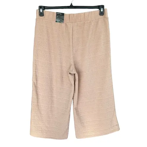 Alfani Large Ankle Wide Leg Pants Stretch Hi-Rise Pull-On Clay Beige Textured