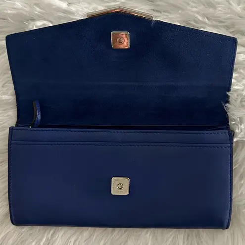 Fendi Authentic  continental‎ blue leather wallet