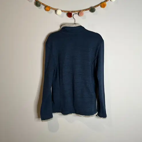 Kuhl  navy blue knit quarter zip pullover sweatshirt