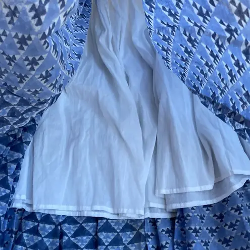 Thierry Colson Pleated Silk Blend Patterned Skirt Womens Size 0 XS Puffy Skirt Blue