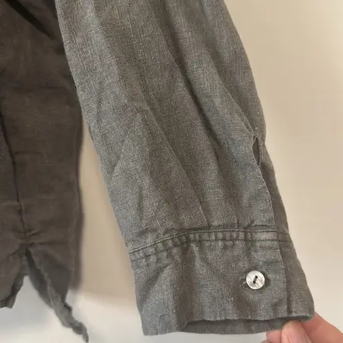 Nest Robe Japanese 100% linen grey oversized fit button up top in Size F Gray