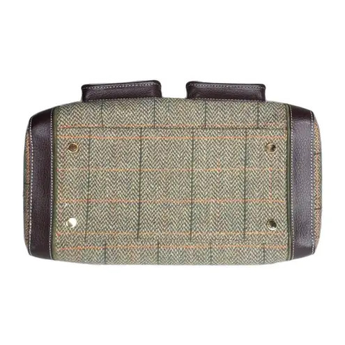 Etienne Aigner Vtg Tweed & Leather Structured Satchel Purse Classic Chic