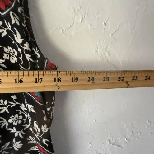 Vintage New Frontier Skirt Top Set Vintage Large Paisley Floral Rayon Western Black