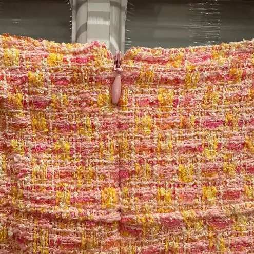 Rickie Freeman For Teri Jon Pink Tweed Tie Dye Ruffle A