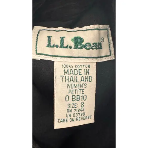 NWT L.L. Bean Relaxed Fit Black Corduroy high rise pants 8 petite 30" waist