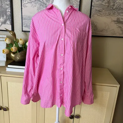 Sézane SEZANE Max Shirt Button Down Pink Striped Size 36 Small