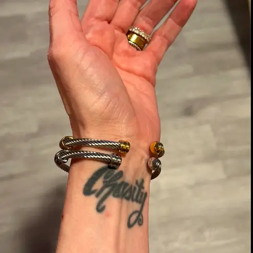 ✨Rope Dangle Flexible Bracelets•Set of 2•Gold & Silver✨ Silver