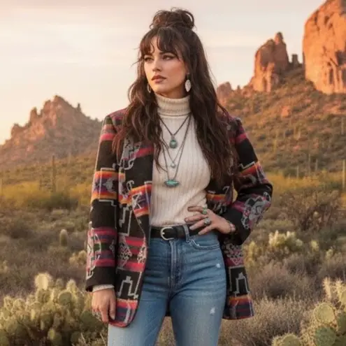 Pendleton Vntg Knockabouts Southwest Wool Blazer Southwestern Blanket USA sz M