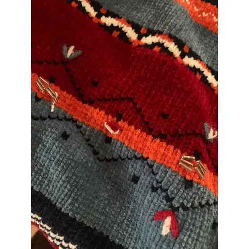 Riders By Lee Riders jean company full zip knit aztec print beaded sweater woman’s size large