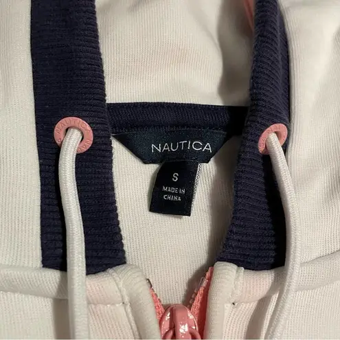 Nautica  White Zip Hoodie with Back Graphic - Size S