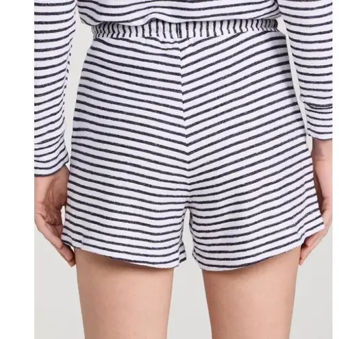 Sundry Navy and White Striped French Terry Shorts Drawstring Pockets XS