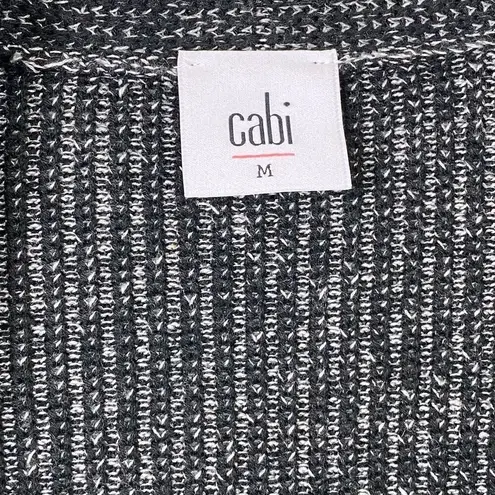 CAbi  Black Marled Knitted Long Cloak Duster Cardigan Sweater Size M Style #3530