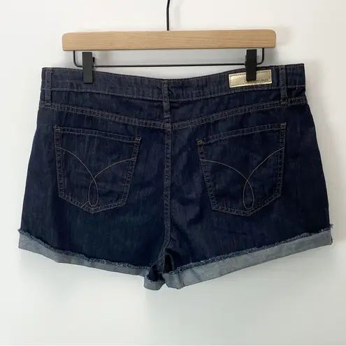 Calvin Klein Jeans  Dark Rinse Raw Cuffed Denim Shorts, Size 14 INV145