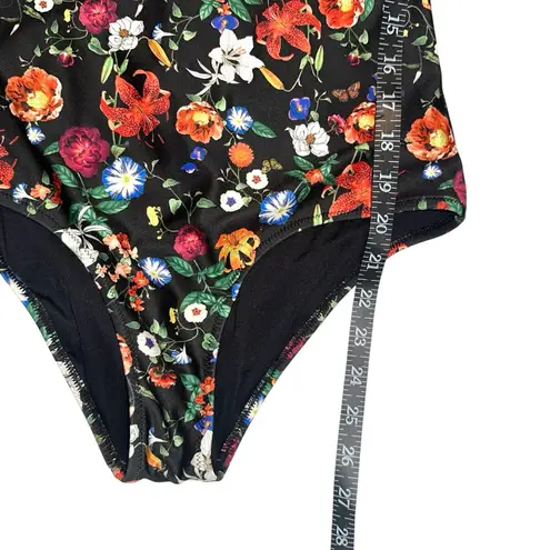 The Upside Paddle Suit Long Sleeve Black Floral Swimsuit US 4 in Wildflowers