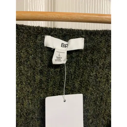 Bp. olive night Marl weekend cozy v neck ribbed sweater size Large NEW Green