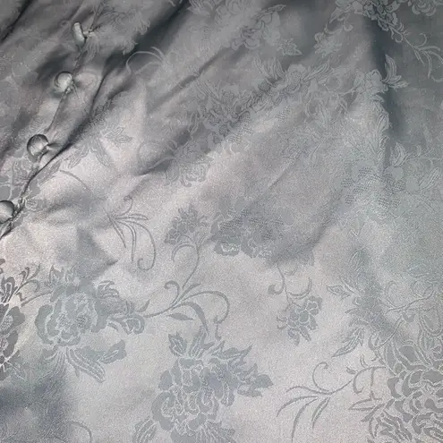 Cider Floral Jacquard Slit Cami Slip Nightgown Nighty Dress Eggshell Blue M