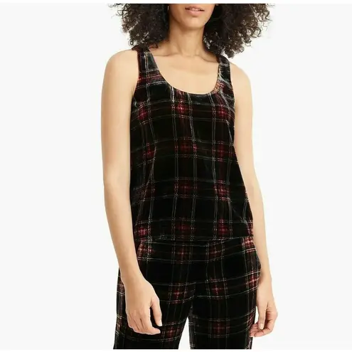 J.CREW Stewart Tartan Plaid Velvet Tank Top Shell Women's