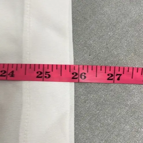 Alpha Studio M/L Button Front Blouse White Crepe Sheer Long Sleeve NWT Oversized Size L