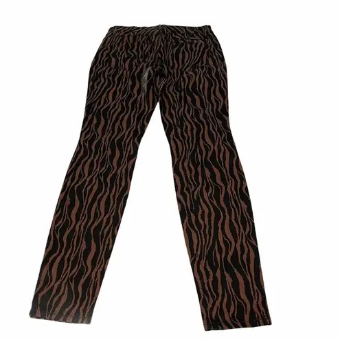 INC Tiger Print Skinny Leg Jeans Brown Size 4